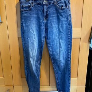 GAP Blue Cropped Ankle Jeans with Natural Stretch